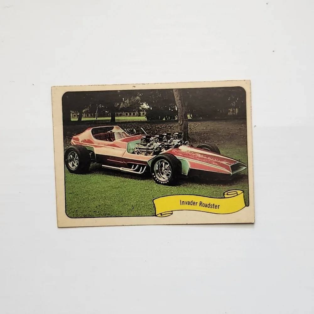 🚀 Vintage 1970 Fleer GEORGE BARRIS Kustom City Sticker - INVADER ROADSTER 👽